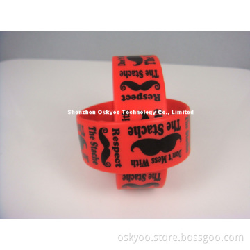 Personalized I Love Heart Mustache Silicone Kids Bracelet Wristbands